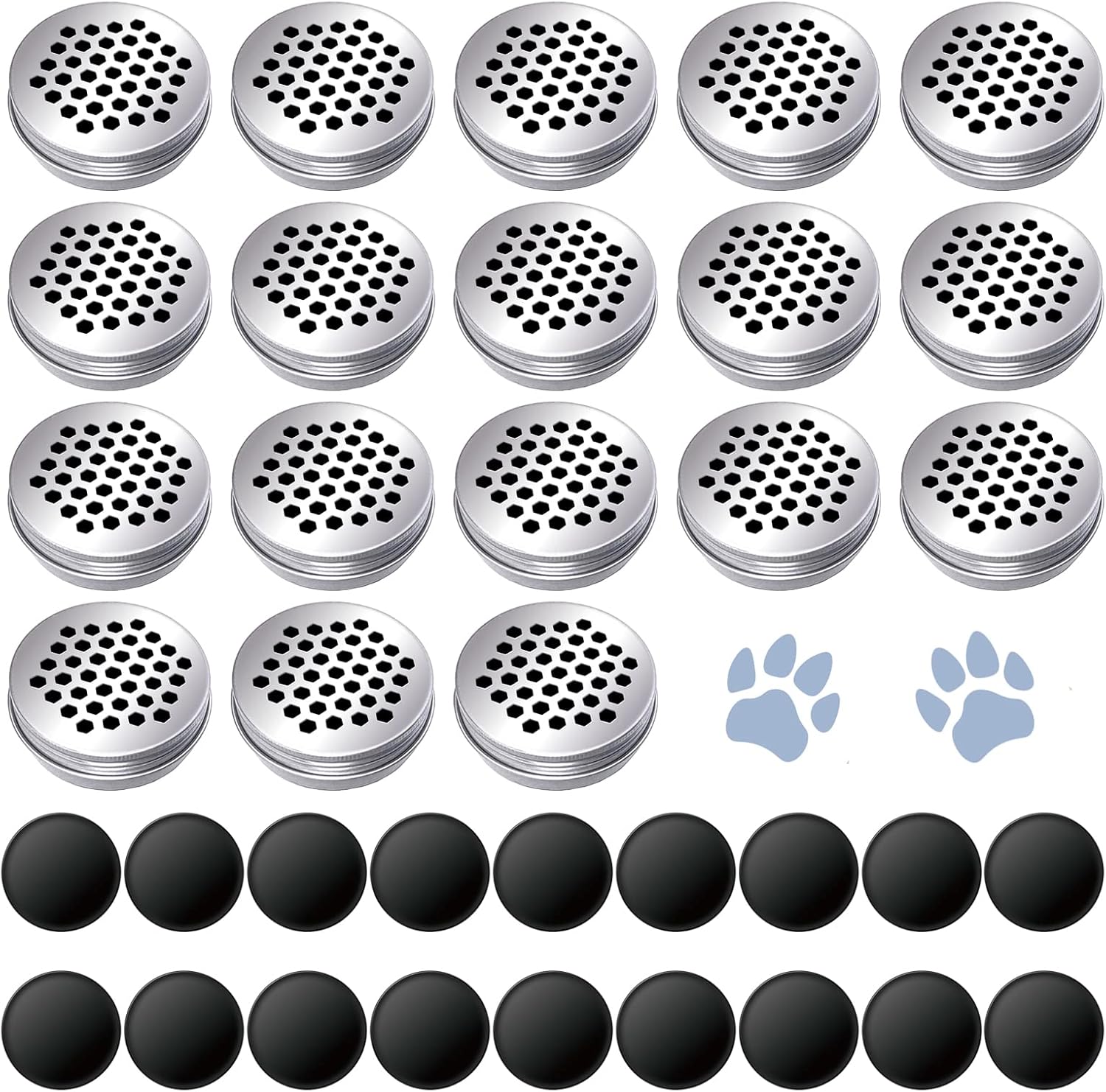18 Pack Dog Scent Work Tins Training Kit Nose Work Magnetic Dots Scent Work Containers for Dogs Training Metal Box Smell Aluminum Cans with Lids (18pack)