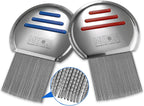 Lice Comb - (Pack of 2) Stainless Steel Professional Lice Combs and Head Lice Treatment to Effectively Get Rid of Hair Lice and Nits, Best Results for Infection and Re-infection in Kids & Adults