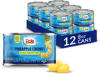 Dole Pineapple Chunks in 100% Pineapple Juice with No Sugar Added - Dole Canned Fruit - 8 oz Cans - 12 Pack
