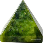 Amazing Gemstone Green Jade Pyramid Crystal Healing Stones - 1" Great Pyramid Figurine of Natural Stone Pyramid for Meditation, Reiki, Chakra Balancing and Crystal Pyramids Grid