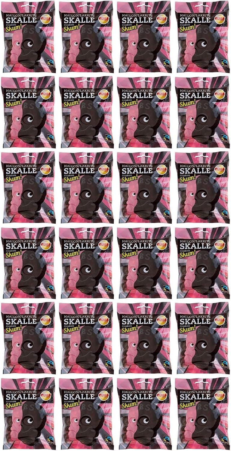 Bubs Skull Raspberry Foam Liquorice 24 Packs of 90g