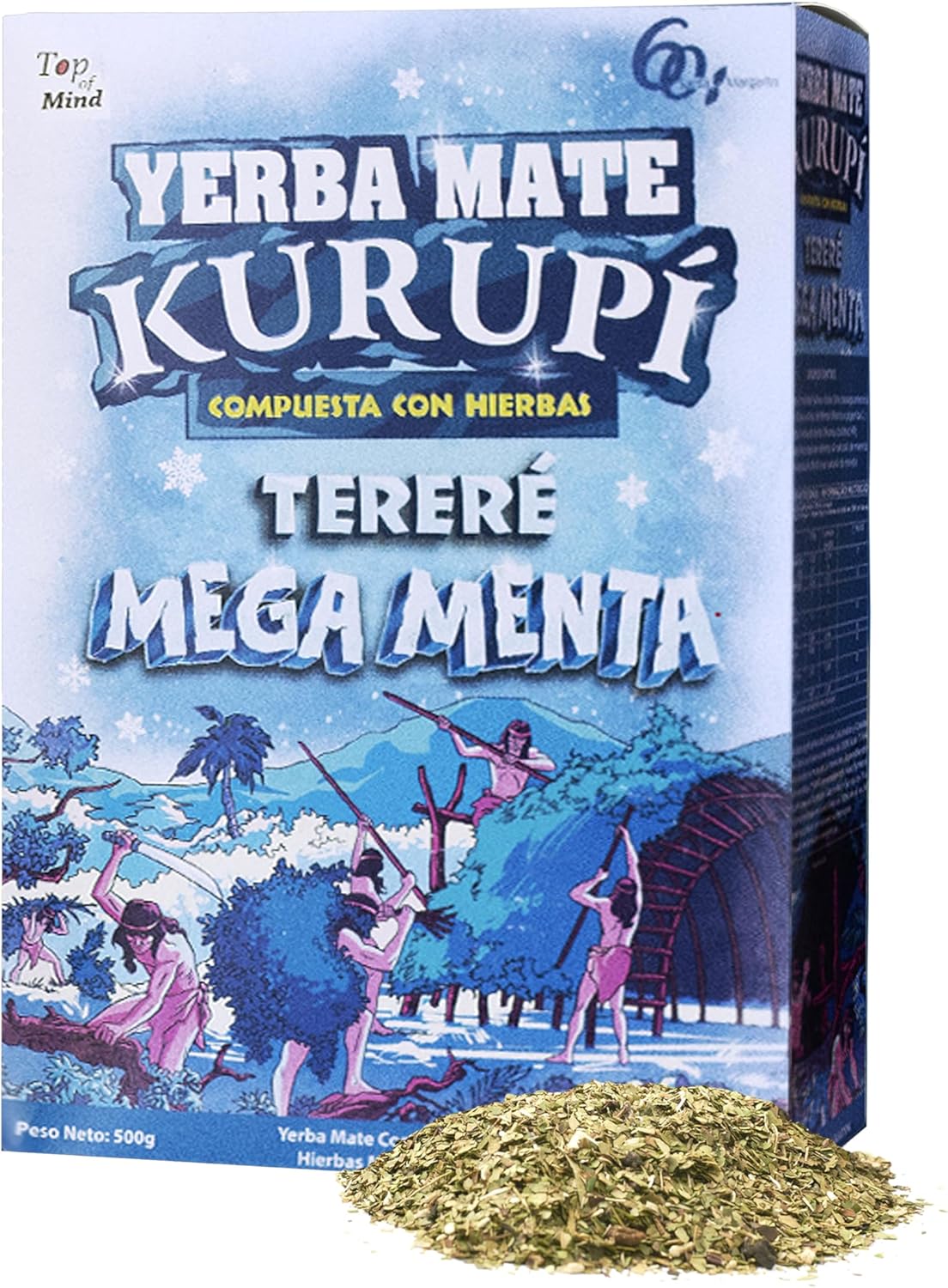 Kurupí Yerba Mate Tereré Mega Mint 500 g (1.1 lb) | Paraguayan Herbal Yerba Mate with Mint & Boldo | Loose Leaf Mate Tea for Cold Brew | Refreshing & Aromatic | Gluten Free