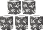 ATOMUS 5pcs 5cm * 1.8m Disposable Cohesive Self-adhesive Tattoo Grip Bandage Roll Mini Elastic Handle Grip Tube Cover Wrap (#01)