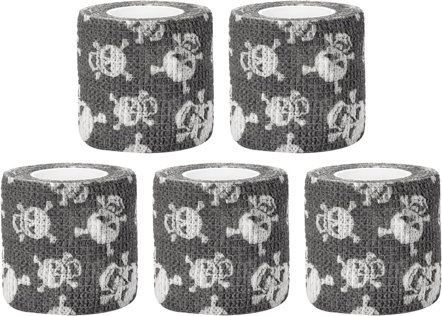 ATOMUS 5pcs 5cm * 1.8m Disposable Cohesive Self-adhesive Tattoo Grip Bandage Roll Mini Elastic Handle Grip Tube Cover Wrap (#01)