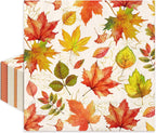 JarThenaAMCS 100Pcs Fall Thanksgiving Paper Napkins Maple Leaves Disposable Luncheon Napkins Autumn Holiday Dinner Hand Napkins for Harvest Party Supplies Tableware Decor, 6.5 x 6.5 Inch