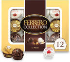 Ferrero Collection Gourmet Gift Box, 12 Assorted Confections with Hazelnut, Dark Chocolate and Coconut, 4.6 oz