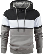 Men's Novelty Color Block Pullover Hoodie Casual Fleece Long Sleeve Hooded Sweatshirt