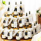 20 Pcs Mini Champagne Bubbles Wedding Favor Bulk Small Champagne Bottle Shaped Bubbles with Ribbons Gold Pins and Cards for Wedding Send Off Bridal Shower Celebration
