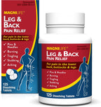 MagniLife Leg & Back Pain Relief Tablets,125 Ct, Fast-Acting Pain Relief Naturally Soothes Burning, Tingling & Stabbing Aches, Symptomatic or Preventative, Non-Habit Forming Quick-Dissolve Tablets