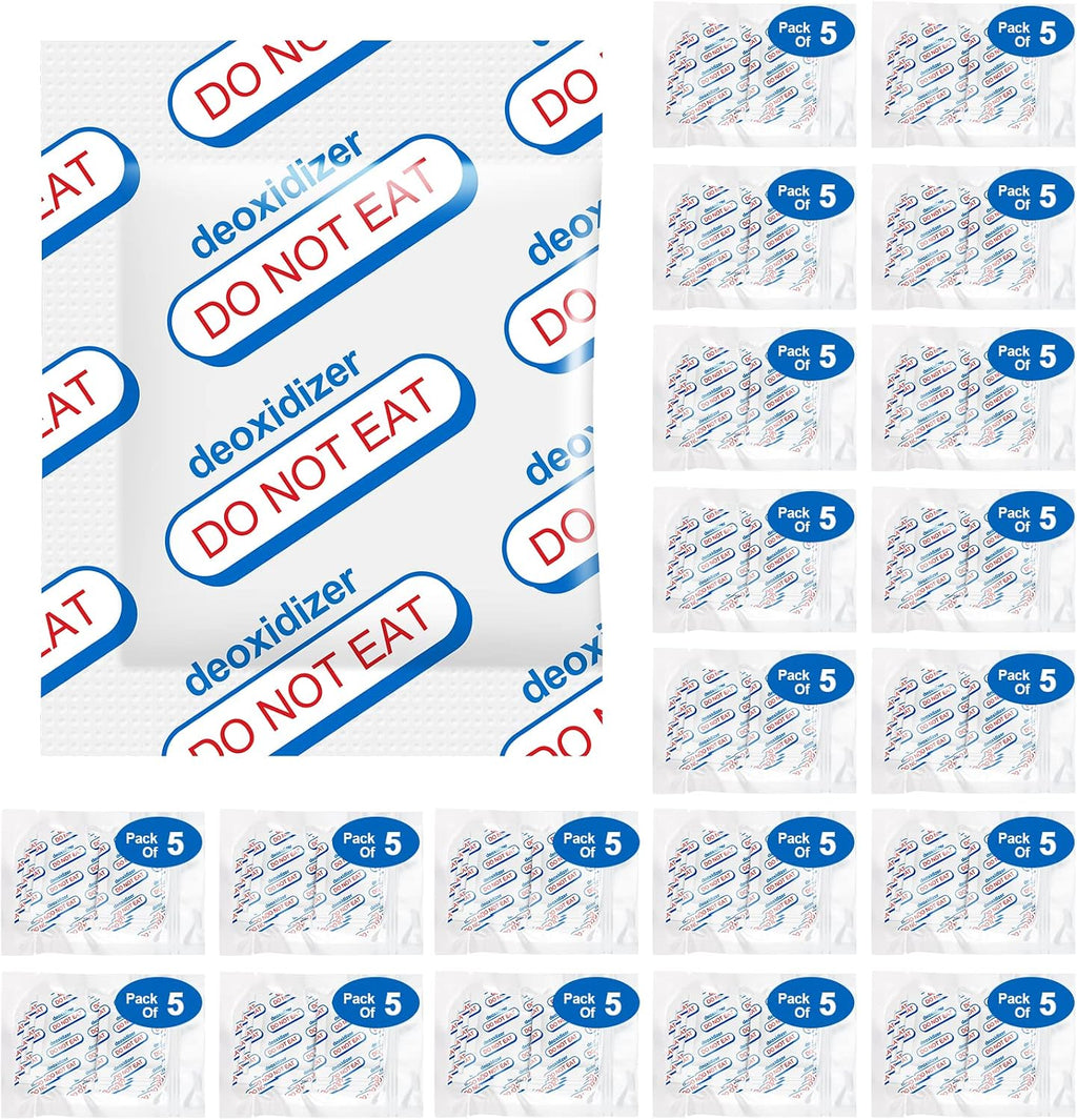 400cc Oxygen Absorbers for Food Storage - 100 Count (20x Packs of 5) - for Long Term Food Storage & Survival, Mylar Bags, Canning, Harvest Right Freeze Dryer, Dehydrated, and Preserved Foods