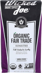 Wicked Joe Coffee Sumatra Whole Bean, 12 oz, 0.88 Pound