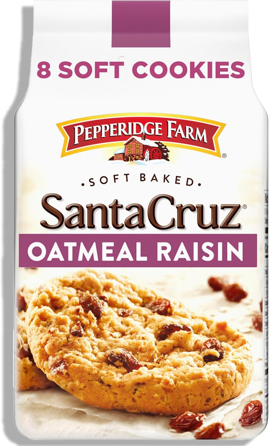 Pepperidge Farm Santa Cruz Soft Baked Oatmeal Raisin Cookies, 8.6 oz. Bag