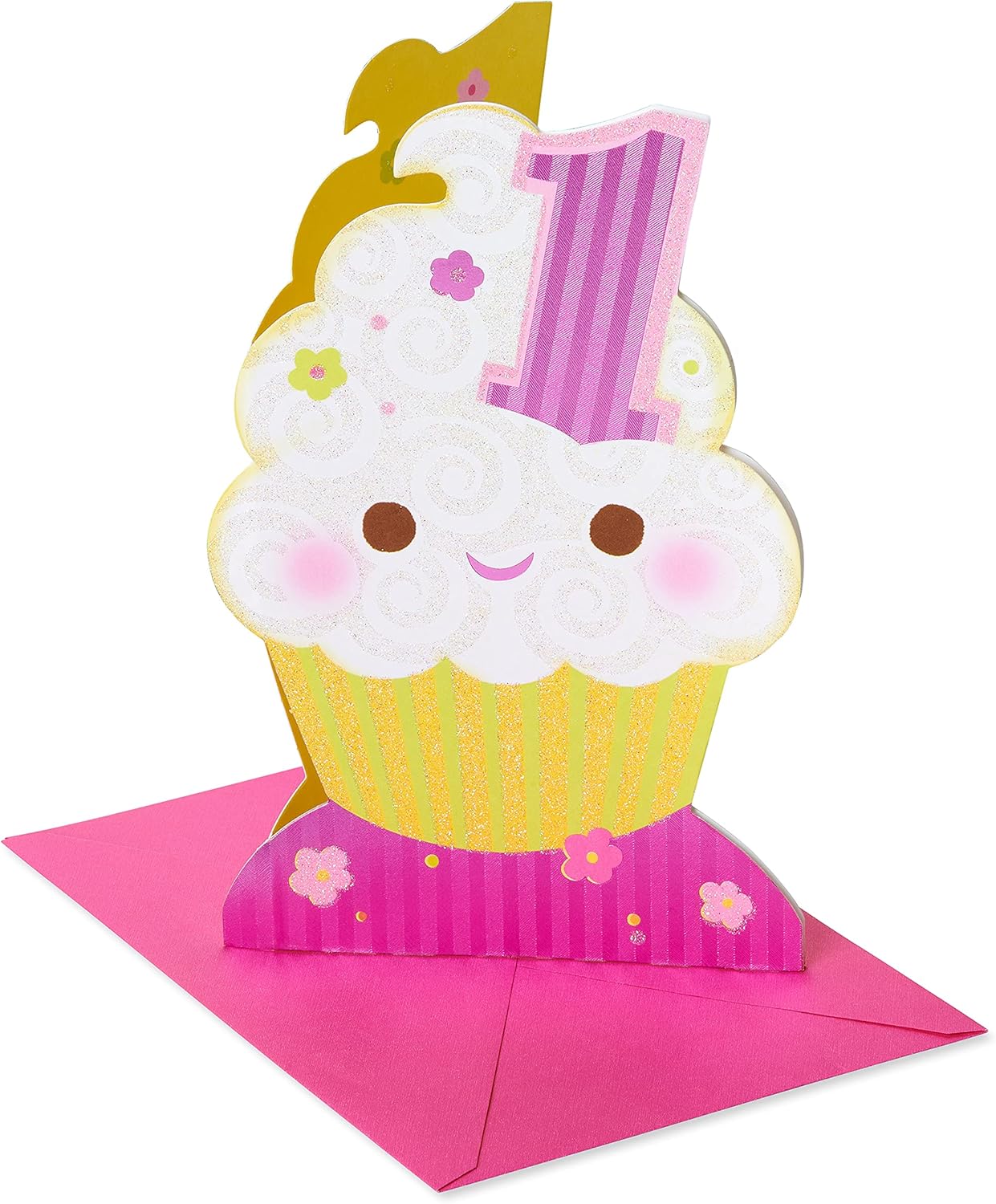 American Greetings 1st Birthday Card for Girl (Cupcake)