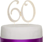 Ella Celebration 60 Cake Topper for 60th Birthday or Anniversary Gold Party Supplies & Decoration Ideas (Gold)