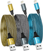 for iPhone Charger 3 Pack 6FT USB Lightning Cable MFi Certified Fast Charging Nylon Braided for iPhone Charger Cord Compatible with iPhone 14 Plus 14 pro max 13 12 11 XS X XR 8 Plus 7 6 SE 5s