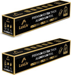 LuxLiv® Aluminum Foil Heavy Duty – 12 inches(30cm) wide x 164 ft.(50m) Length (each roll), 20 Microns Thick (Pack of 2) - Commercial Grade & Extra Thick, Strong Enough for Food Service Industry
