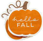 C.R. Gibson TW4-24063 Hello Fall Pumpkin Disposable Paper Cocktail Napkins for Thanksgiving and Halloween, Orange, 20pcs, 5" x 5"