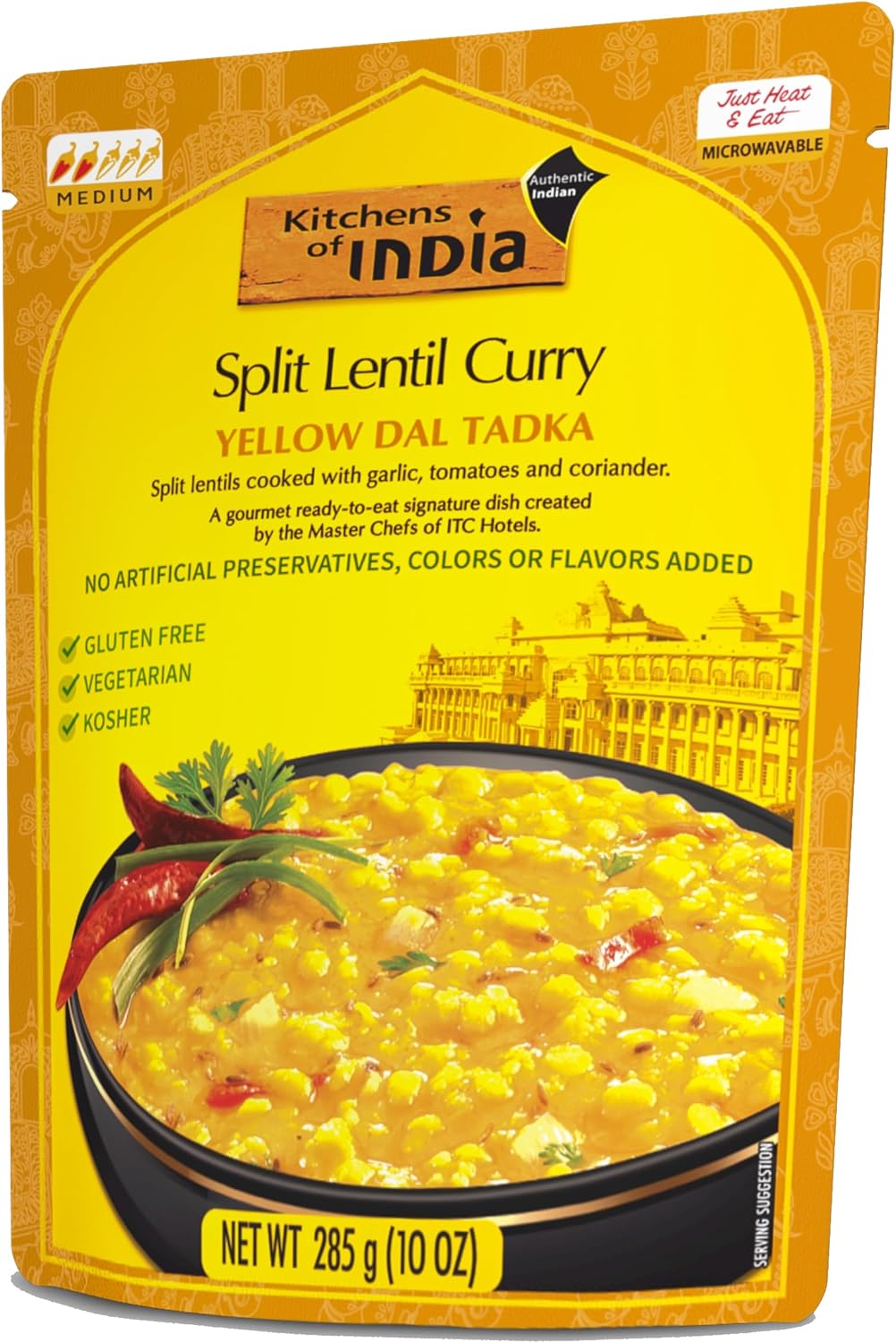 Kitchens Of India Ready To Eat Yellow Dal Tadka, Split Lentil Curry, 10-Ounce Boxes (Pack of 6)