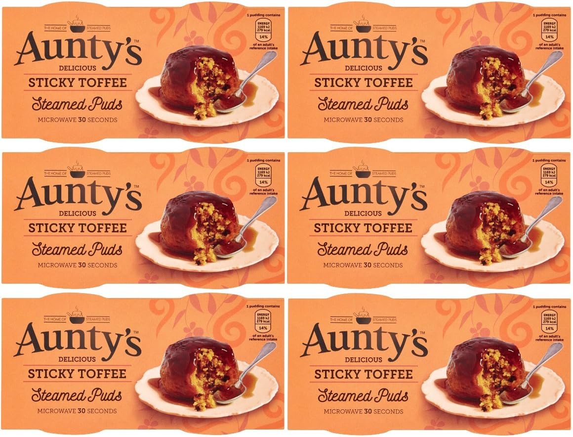 Aunty's Steamed Sticky Toffee Puddings 2 x 110g - Pack of 6