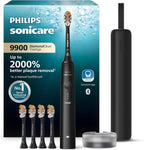 Philips Sonicare DiamondClean 9900 Prestige Electric Toothbrush - with SenseIQ Technology and Advanced AI App, 5 Brushing Modes, 3 Intensity Levels, Charging Travel Case, Quartz Black, Model BD7001AZ