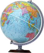 Replogle Easy To Assemble Student - Educational Classic World globe, Blue Ocean, Raised Relief feature, including a bonus map, made in USA, 12"/30cm diameter. In minutes you will have this globe assembled and ready for use. (Ready To Assemble- Blue)