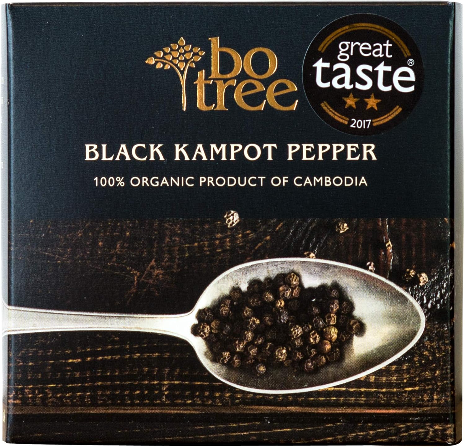Bo Tree Farms Organic Kampot Pepper, Black Peppercorns, 3.2 Ounce