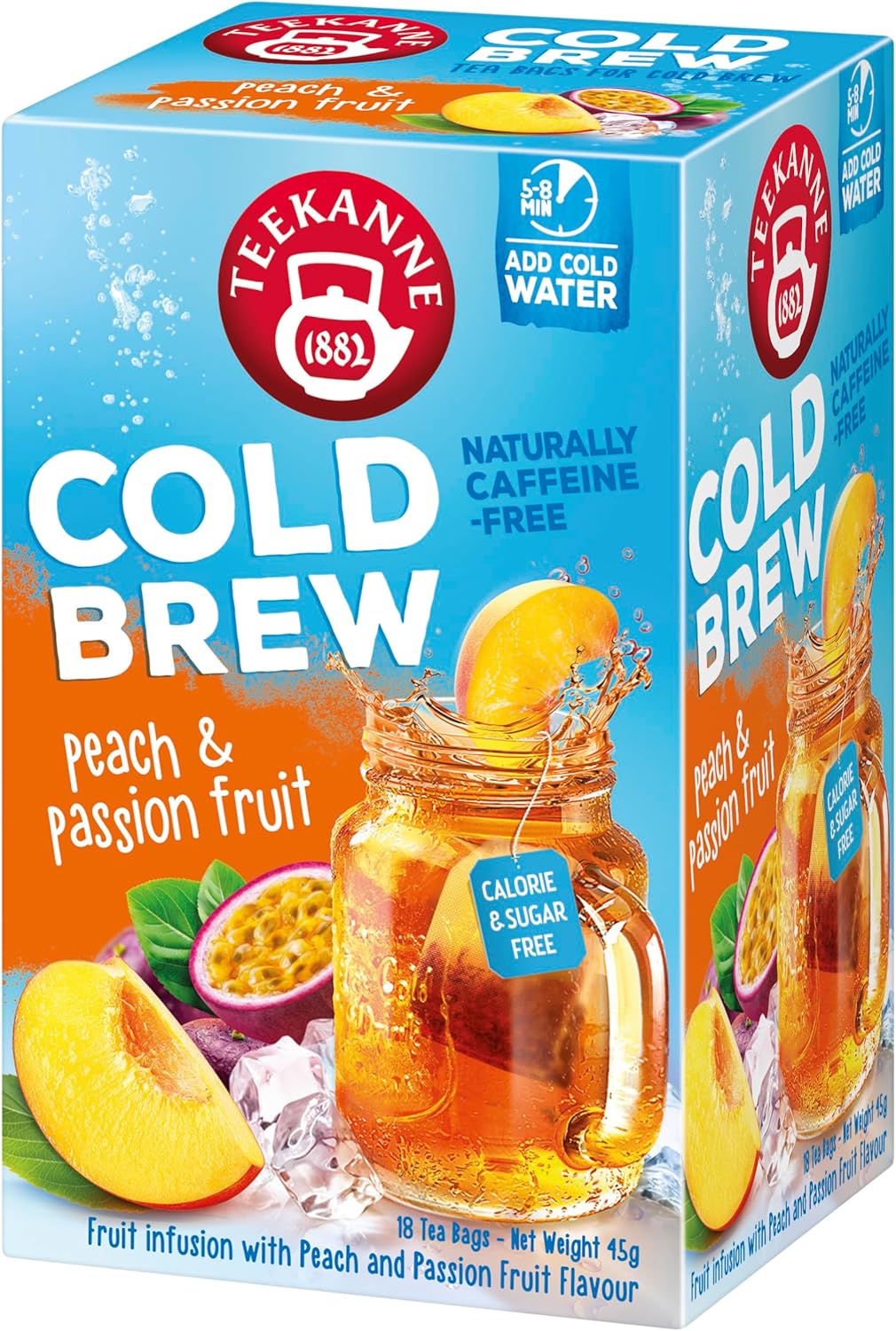 Teekanne Cold Brew Tea, Peach Passionfruit Flavor