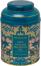 New English Teas Song Thrush & Berries Teal Tea Caddy with 240 Breakfast Teabags