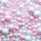SE Si&Moos White and Pink Pearl Sprinkles for Cake Decorating Valentines Sprinkles Edible Pearl Cake Decorations Pink and White Sprinkles for Cake, Baby Shower Valentine Party Holiday Christmas Supplies 3.5 OZ