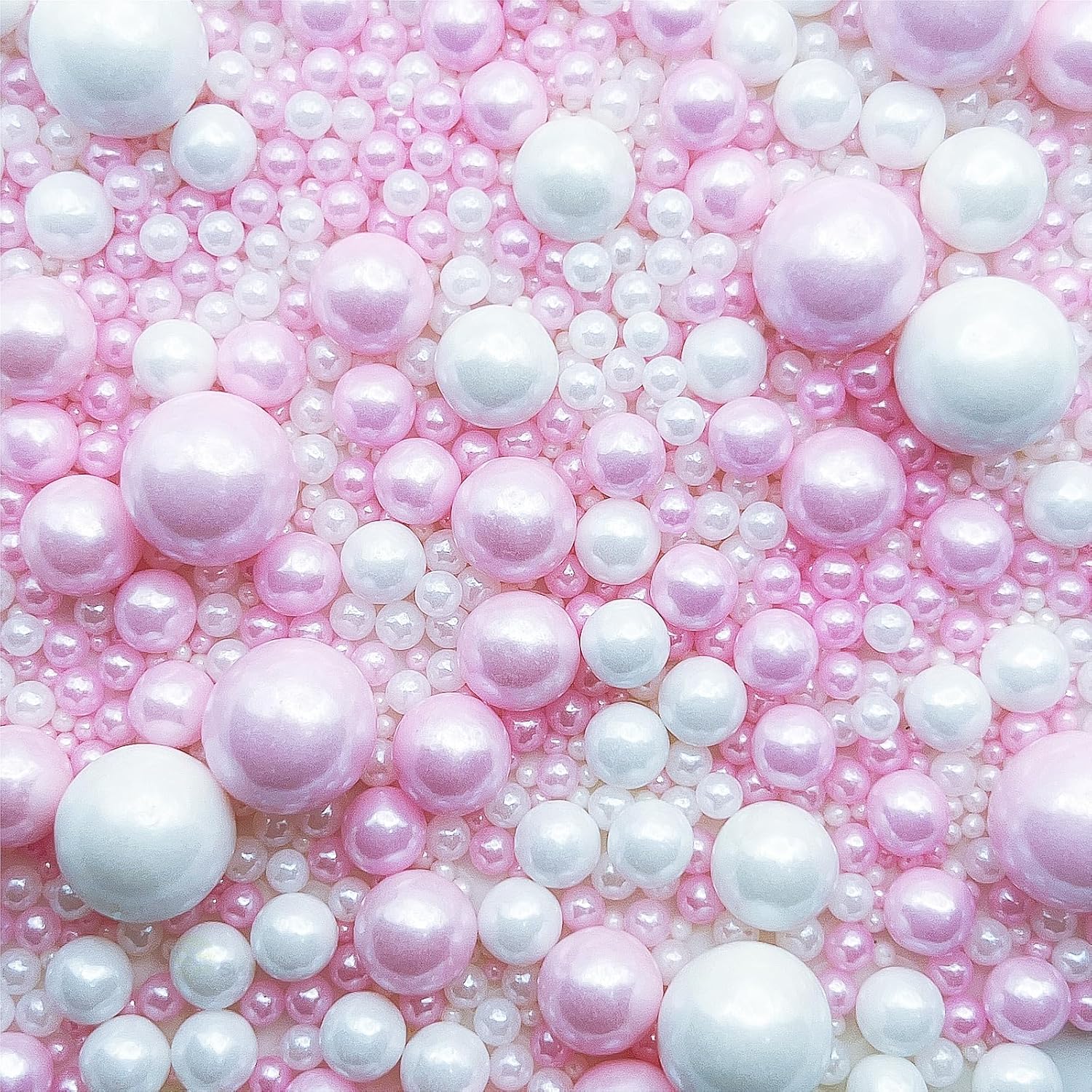 SE Si&Moos White and Pink Pearl Sprinkles for Cake Decorating Valentines Sprinkles Edible Pearl Cake Decorations Pink and White Sprinkles for Cake, Baby Shower Valentine Party Holiday Christmas Supplies 3.5 OZ
