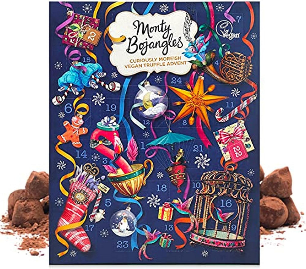 Monty Bojangles Vegan Chocolate Advent Calendar Chocolate Truffles (8.3oz), Perfect for Chocolate Lovers with Delicious Truffles, Gorgeous Christmas Advent Calendar