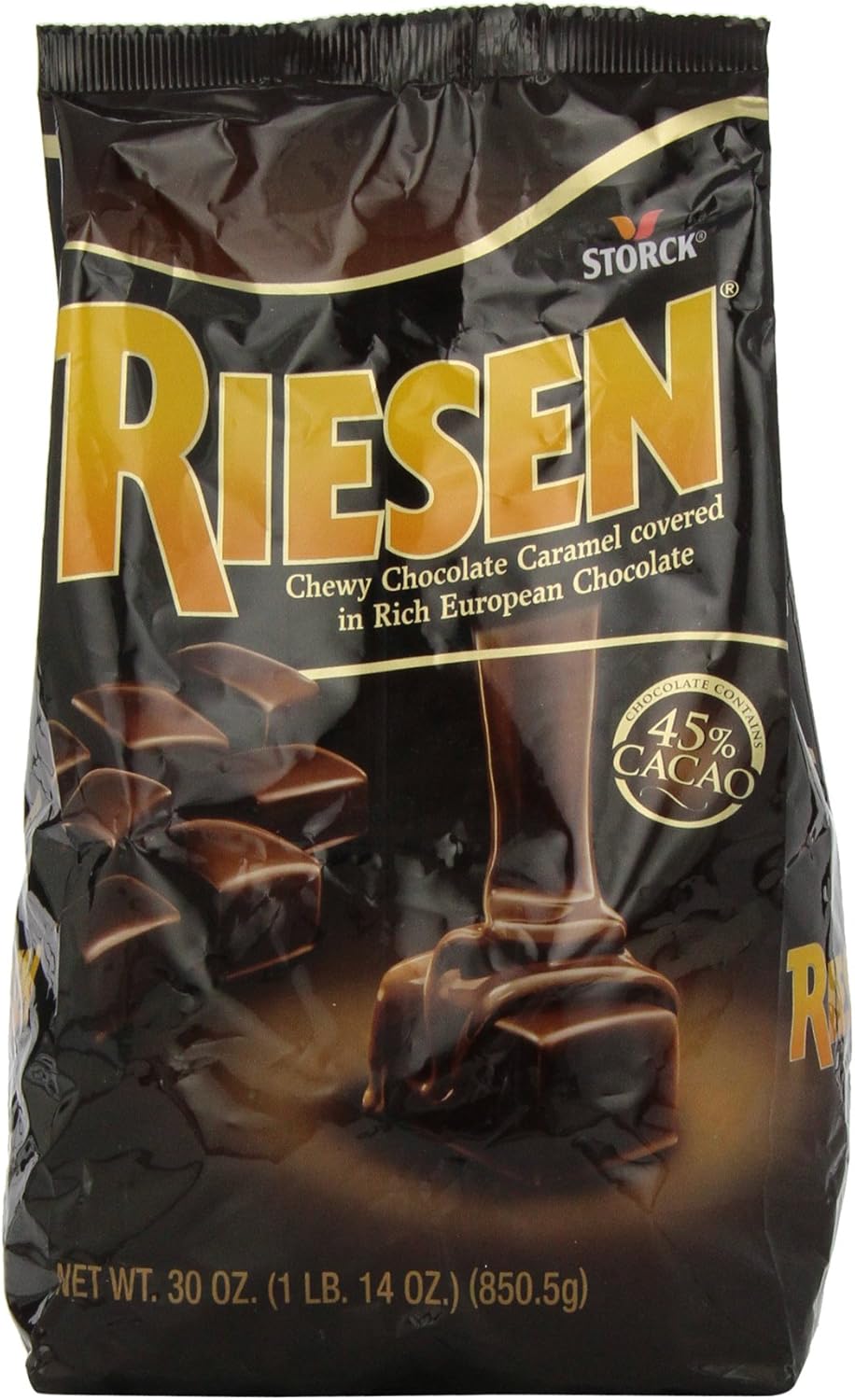RIESEN Chewy Dark Chocolate Caramel Candy, 30 Ounce Bags (Pack of 3), Individually Wrapped Candy, Bulk Candy, Chocolate Candy, Bag of Candy, Sweets for Home, Road Trips or Parties, Great Gift Idea