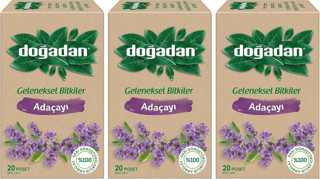Dogadan Adacayi (Sage Herbal Tea) 20 Tea Bags, Pack of 3