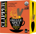 Clipper Tea Spicy Chai Herbal Tea – Caffeine Free, USDA Organic, Great Hot or Iced – Warming, Spicy, Natural, Fair & Delicious – 50 Tea Bags