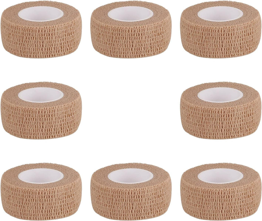 Bandage Wrap 8 Pack 1”x 5 Yards Self Adhesive Bandage Wrap Breathable Cohesive Bandage Wrap Rolls Athletic Elastic Self Adherent Wrap for Sports Injury,Wrist, Knee, Ankle Sprains and Swelling(Beige)