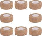 Bandage Wrap 8 Pack 1”x 5 Yards Self Adhesive Bandage Wrap Breathable Cohesive Bandage Wrap Rolls Athletic Elastic Self Adherent Wrap for Sports Injury,Wrist, Knee, Ankle Sprains and Swelling(Beige)