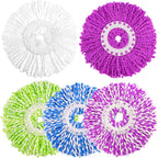 NICEMOVIC 5 Pack Spin Mop Replacement Head for 360° Spin Mop System, Round Shape Standard Universal Size Mop Head, Microfiber Spin Mop Refills Easy Cleaning and Machine Washable