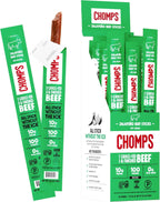 Chomps Grass-Fed and Finished Jalapeño Beef Jerky Snack Sticks 24-Pack - Keto, Paleo, Whole30, 10g Lean Meat Protein, Gluten-Free, Zero Sugar Food, Non-GMO