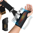 Carpal Tunnel Wrist Brace Night Support for Women Men, Pain Relief Metal Wrist Splint for Tendonitis, Arthritis, Sprain, Fit Left or Right Hand for Work, Rigid Hand Brace for Sleeping, Black