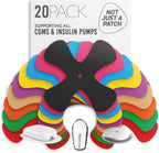 Not Just A Patch X-Patch CGM Sensor Patches (20 Pack) - Water Resistant Omnipod 5 Adhesive Patches - Durable for Active Lifestyle for 10-14 Days - Compatible with Dexcom G6, Libre 2 in Multi-Color