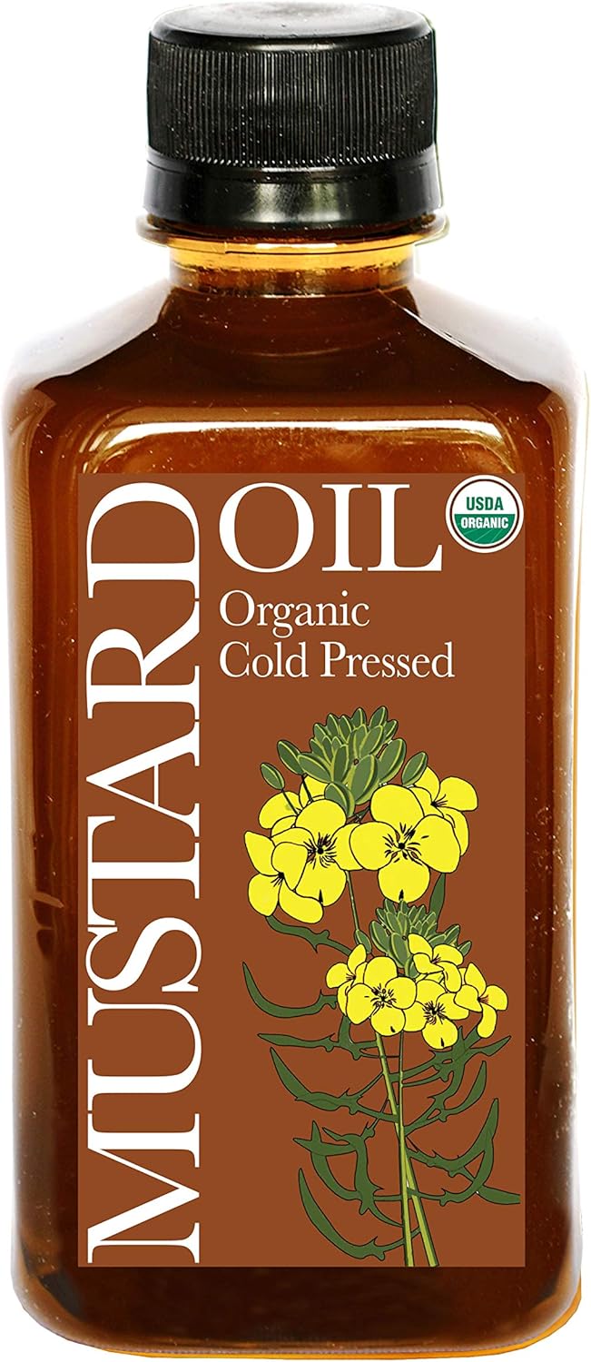 Daana Mustard Oil: CERTIFIED USDA ORGANIC, EXTRA VIRGIN, COLD PRESSED (12 oz)