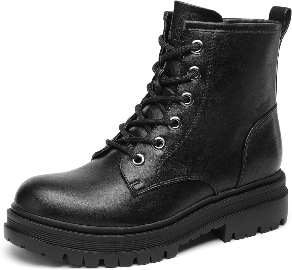 DREAM PAIRS Combat Boots Ankle Booties Lace-up Platform Side Zipper Lug Sole Boots Ankle Boots for Women