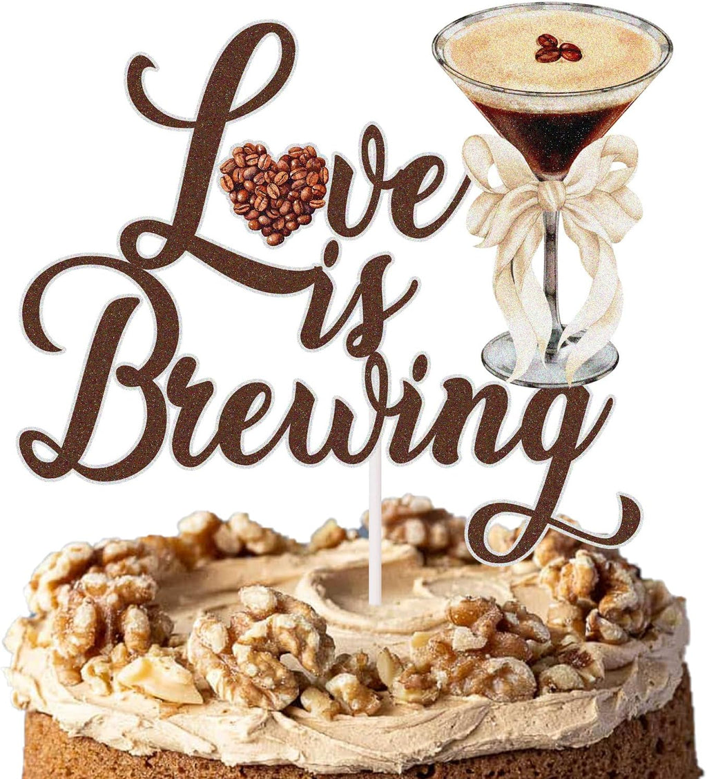 Love is Brewing Cake Topper Coffee Themed Bridal Shower Decorations