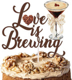 Love is Brewing Cake Topper Coffee Themed Bridal Shower Decorations