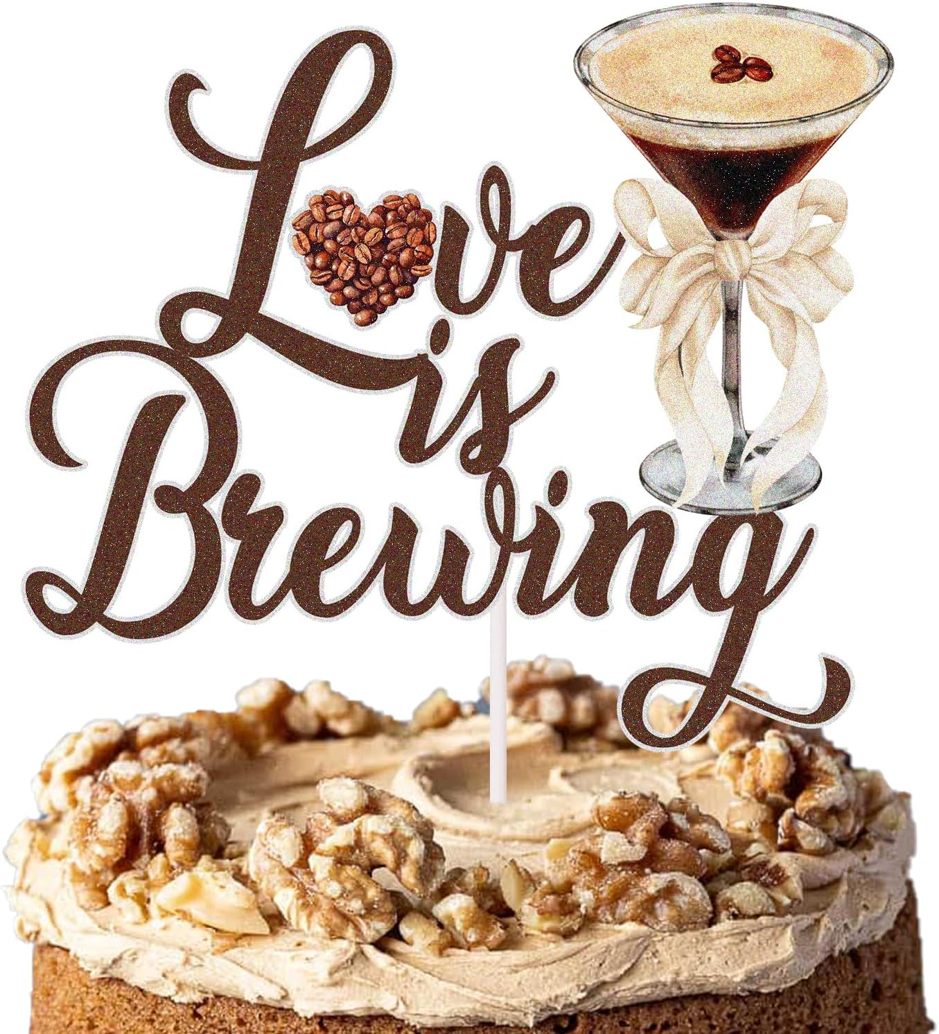 Love is Brewing Cake Topper Coffee Themed Bridal Shower Decorations