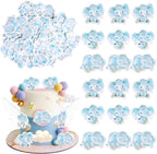 60 PCS Edible Blue Elephant Cupcake Toppers It's a Boy Baby Shower Cupcake Picks Edible Elephant Cake Decorations for Elephant Theme Baby Shower Kids Boys Birthday Party Food Decorations Supplies