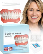 Moldable False Teeth - Silicone Dentures - Men and Veneers Teeth for Women - Upper and Lower Matching Set, Convenient and Quick, Suitable for Daily, Party - 1PCS - PR9