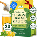 Hiihone Lemon Balm Tea Bags 20 Count – Pure & Natural Lemon Balm Tea, Caffeine-Free Herbal Tea, Calming & Soothing, Non-GMO, Fresh Citrusy Flavor