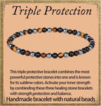 LPBeads Handmade Natural Gemstone Stretch Elastic Bracelet Healing Crystal Round Stone Beads Jewelry Gifts for Women Men