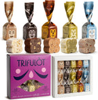 TartufLanghe Trifulot Assorted Chocolate Truffles - 10 Italian Pralines Variety Box with Milk, White, & Dark Chocolate, Piedmont Hazelnuts, Pistachio, Cappuccino and Salted Caramel - 5.11 oz